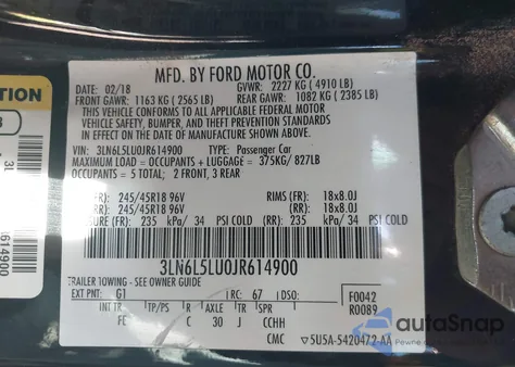 2018 Lincoln Mkz Hybrid Select из США, поврежденный, VIN 3LN6L5LU0JR614900